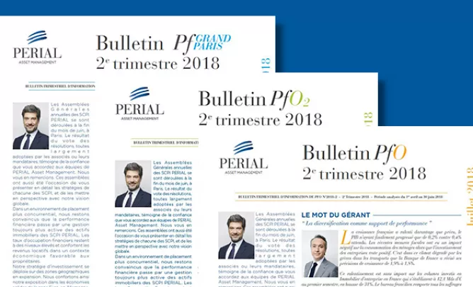SCPI PERIAL : les Bulletins du deuxième trimestre 2018 SCPI PERIAL : les Bulletins du deuxième trimestre 2018
