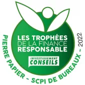 Meilleure SCPI de Bureaux - Les trophées de la finance responsable 2022 - PF Grand Paris