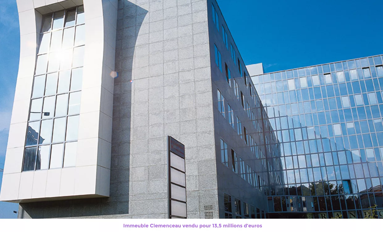 Clemenceau Nanterre Vente PERIAL AM SCPI Immeuble Clemenceau vendu pour 13,5 millions d'euros